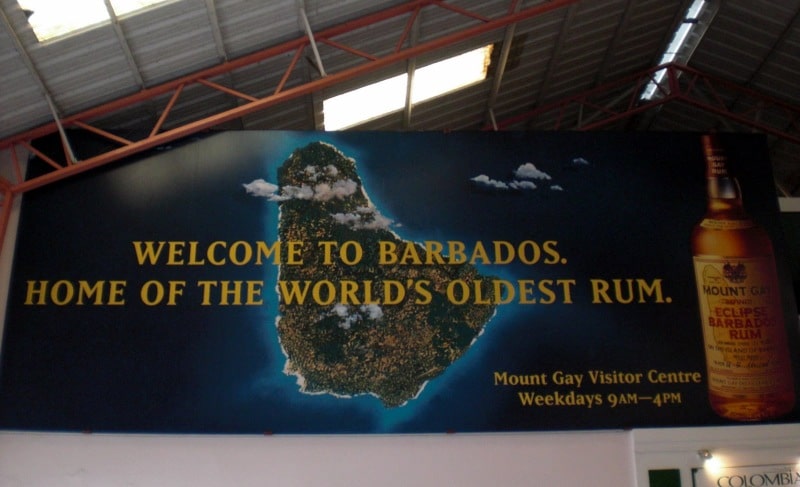 Mount Gay Werbung im Barbados Cruise Terminal