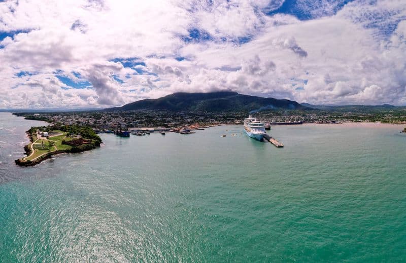 Blick auf Puero Plata und Taino Bay