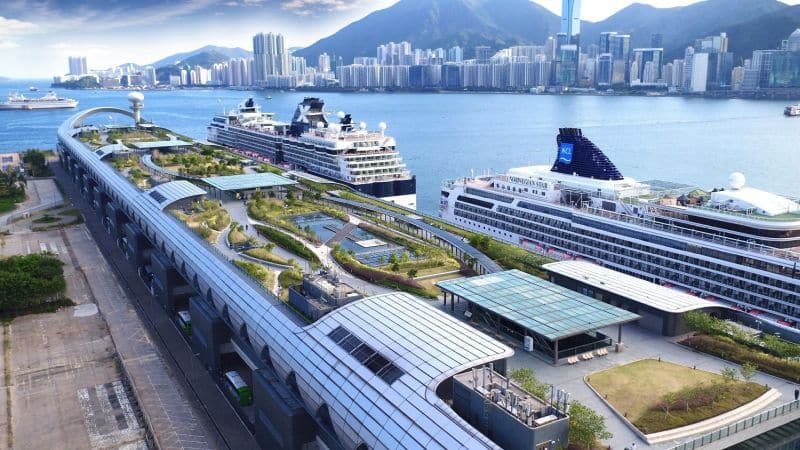 Blick auf das neue Cruise Terminal 