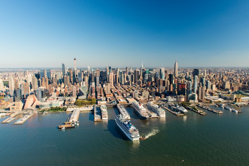 Blick au das Manhattan Cruise Terminal in New York