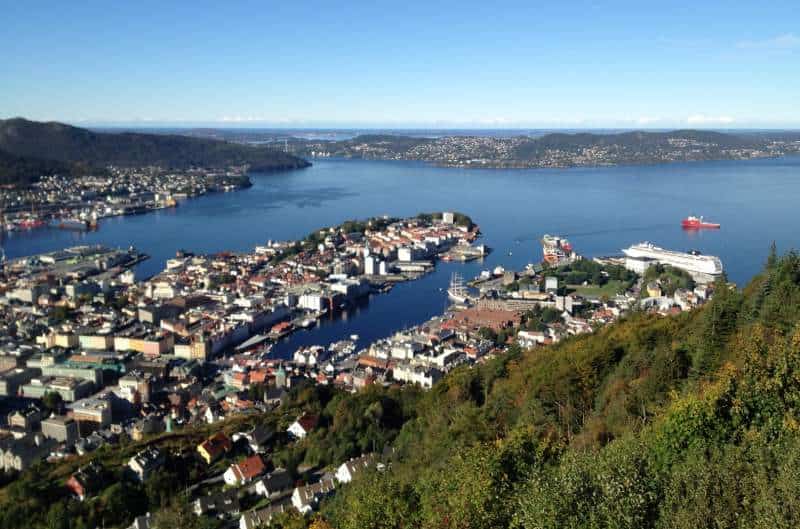 Blick vom Hausberg Fløyen