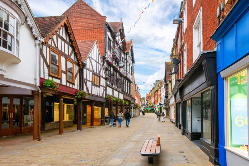 Die High Street von Winchester