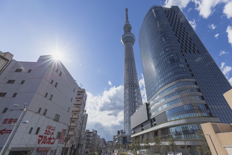 Den Tokyo Skytree sieht man von überall in der Stadt