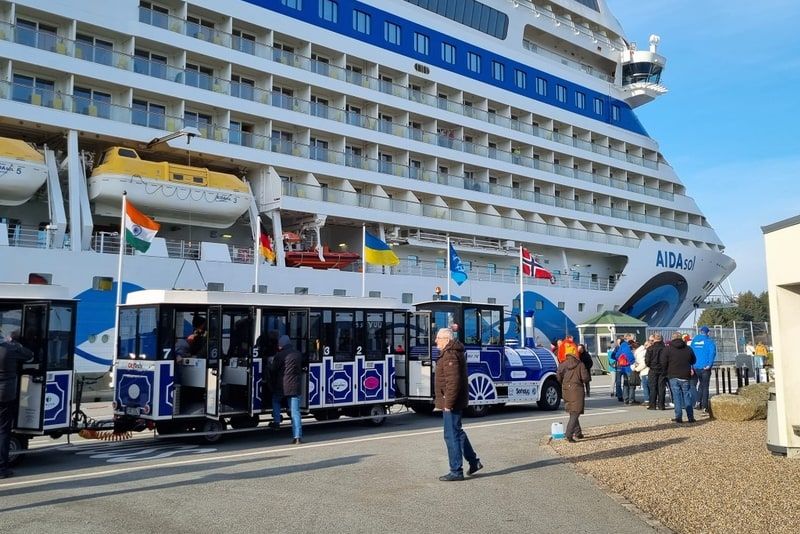 Die Bimmelbahn von Bytoget am Cruise Terminal