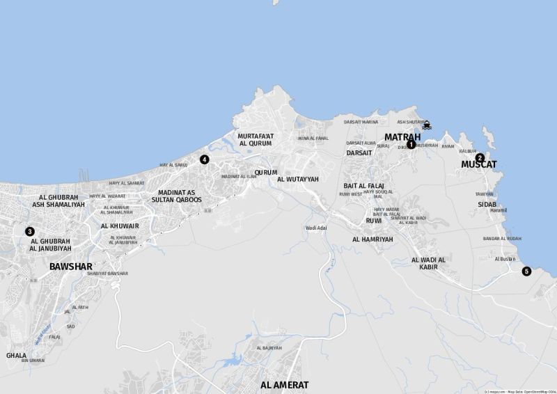 Die Muscat Capital Area auf einen Blick