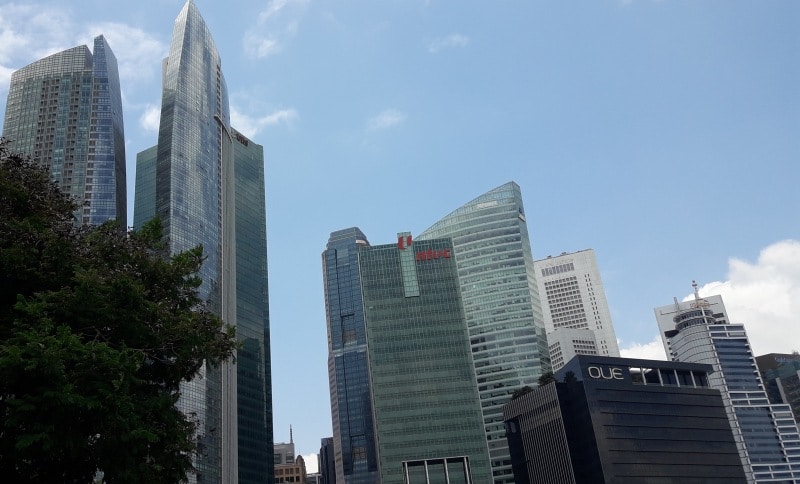 Die Skyline der Bürotürme