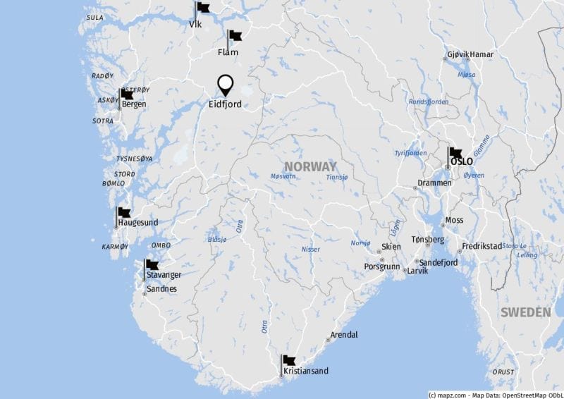 Landausflüge in Eidfjord auf eigene Faust