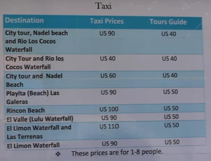 Samana auf eigene Faust mit einem Taxi