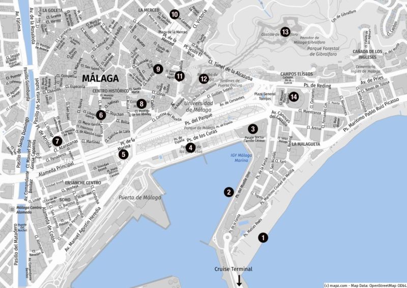 Highlights für einen Stadtbummel in Malaga