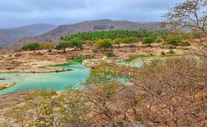 Das des Monsuns gibt es Wasser in der staubtrockenen Region