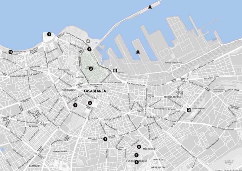 Karte für Landausflüge in Casablanca