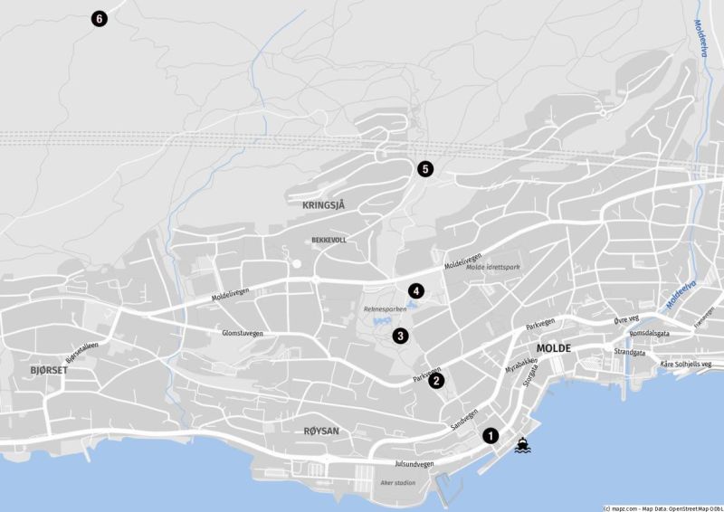 Karte der Wanderung auf den Varden (mit Abstechern)
