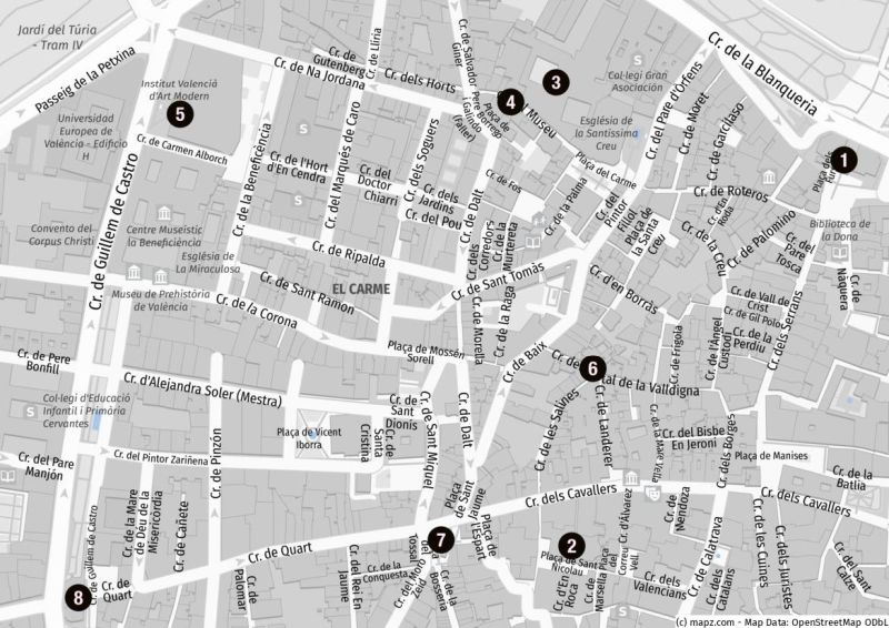 Karte des Barrio del Carmen