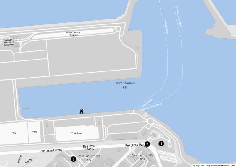 Karte des Hafens von Le Port für Kreuzfahrer