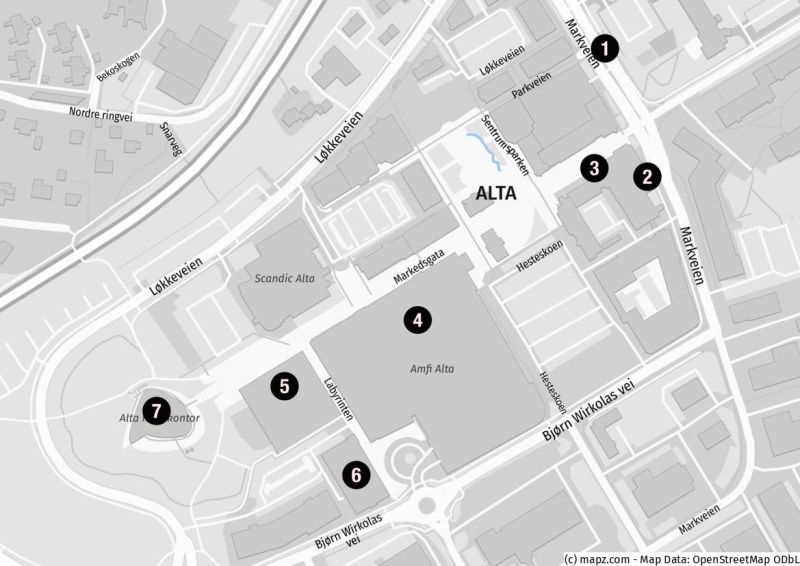 Karte des Zentrums von Alta