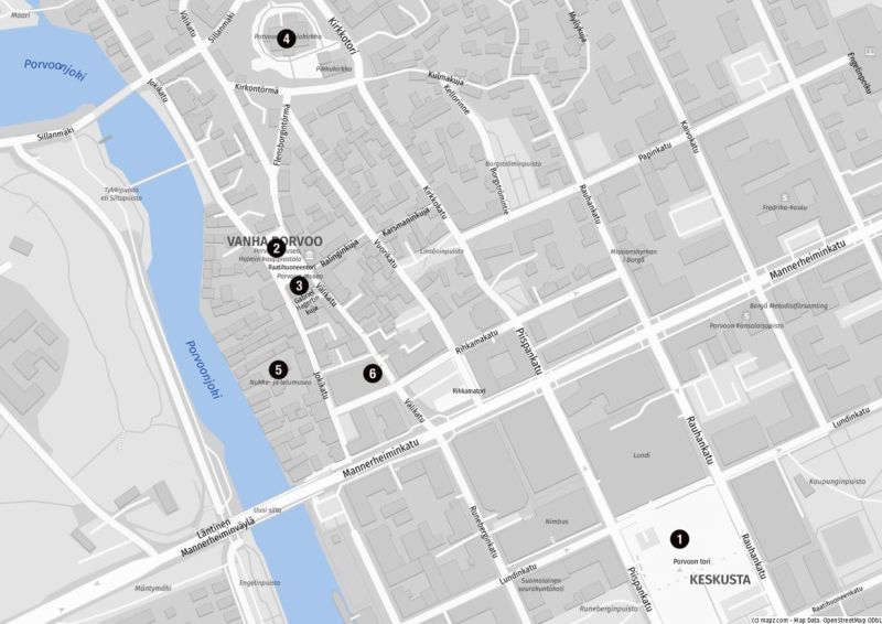 Karte für einen Bummel durch Porvoo