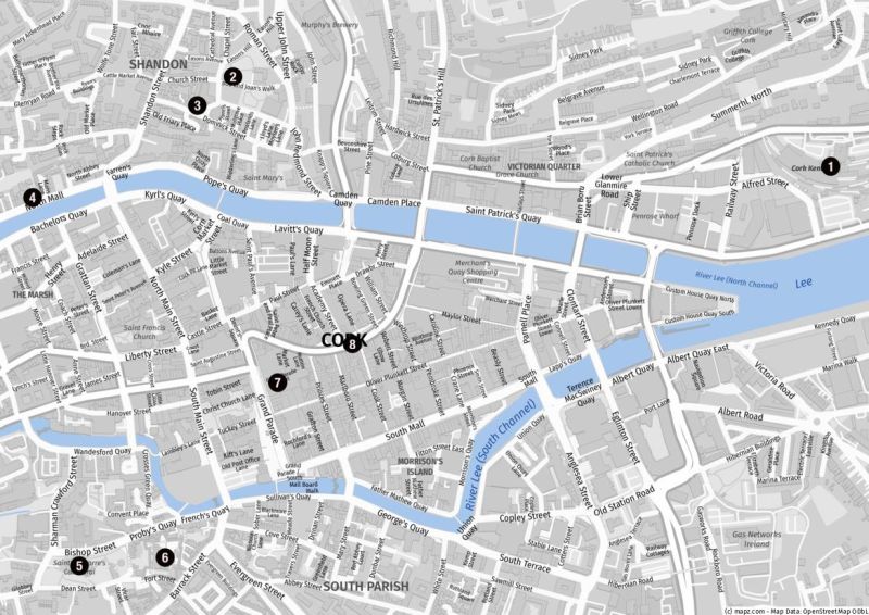 Karte für einen Landausflug in Cork