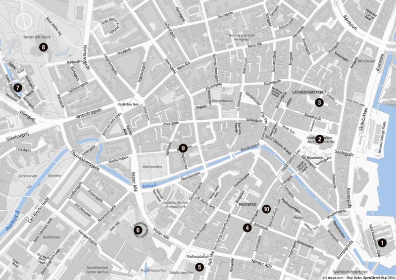 Karte für einen Stadtbummel in Aarhus in Eigenregie