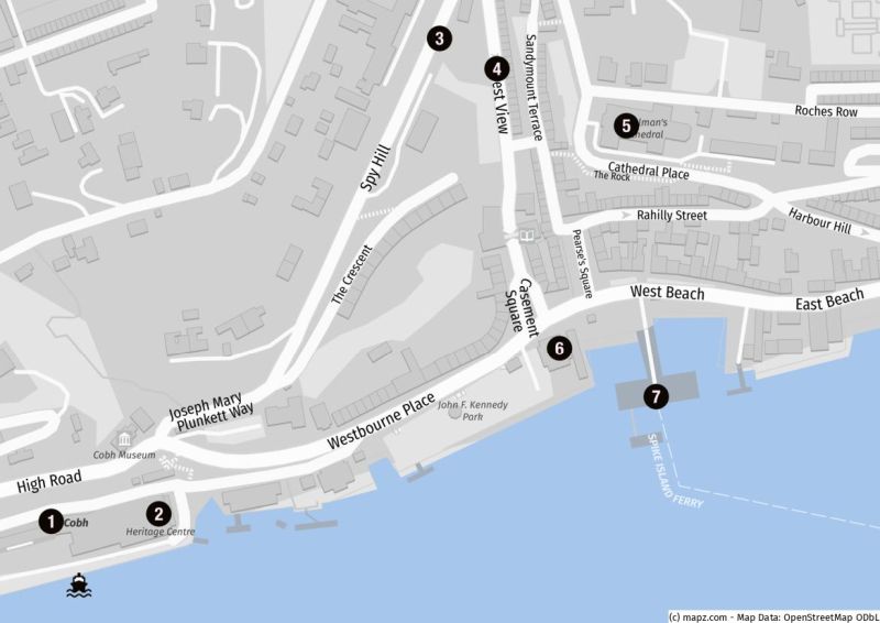 Karte für einen Stadtbummel in Cobh