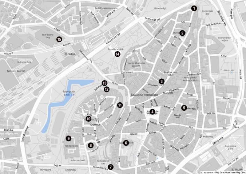 Karte für einen Stadtbummel in der Altstadt von Tallinn