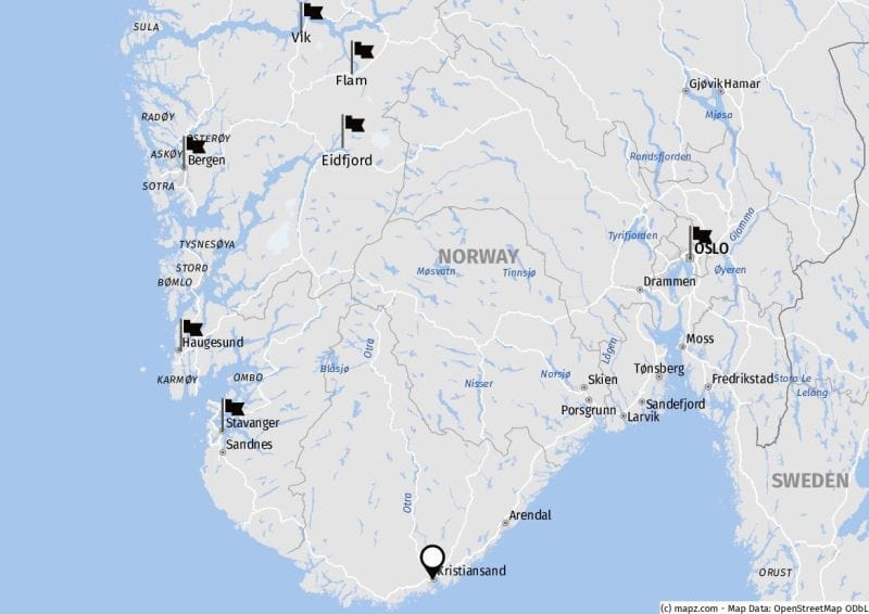 Landausflüge in Kristiansand auf eigene Faust