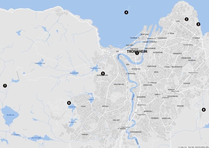 Landausflugsziele am Stadtrand von Trondheim