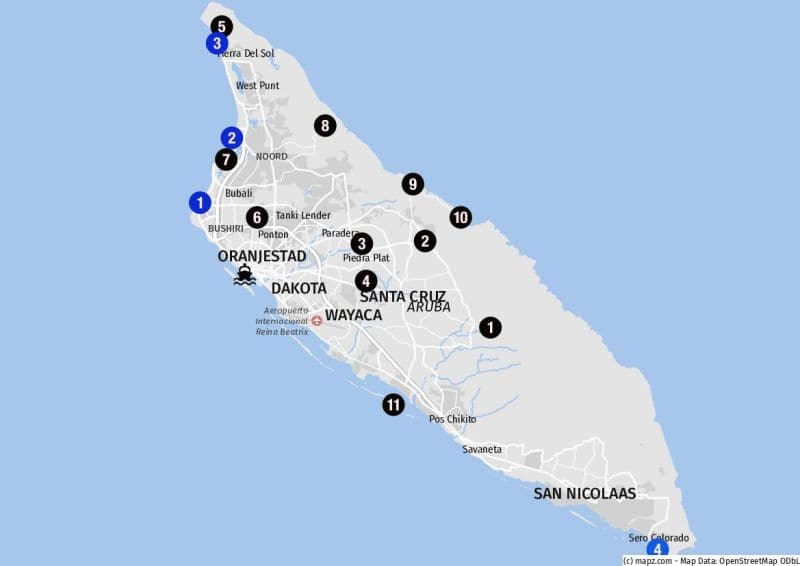 Ziele für Landausflüge auf Aruba