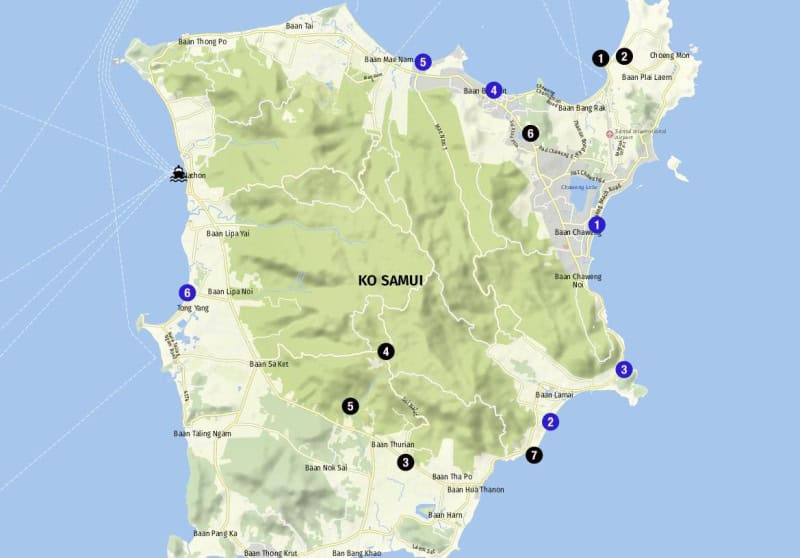 Ziele für Landausflüge auf Koh Samui