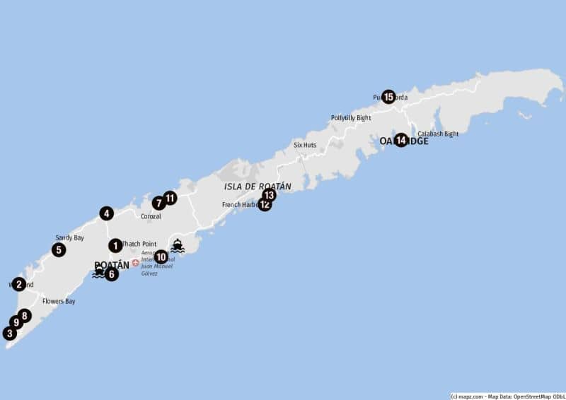 Ziele für Landausflüge auf Roatan