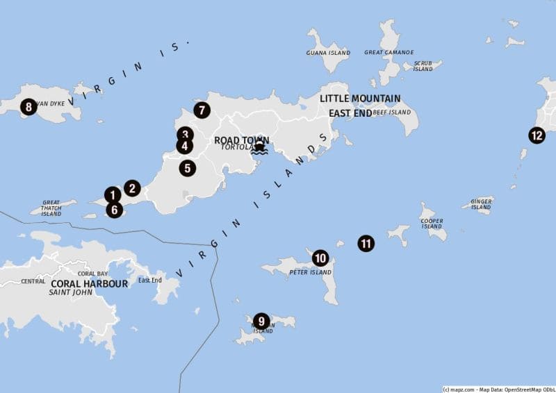 Ziele für Landausflüge auf Tortola