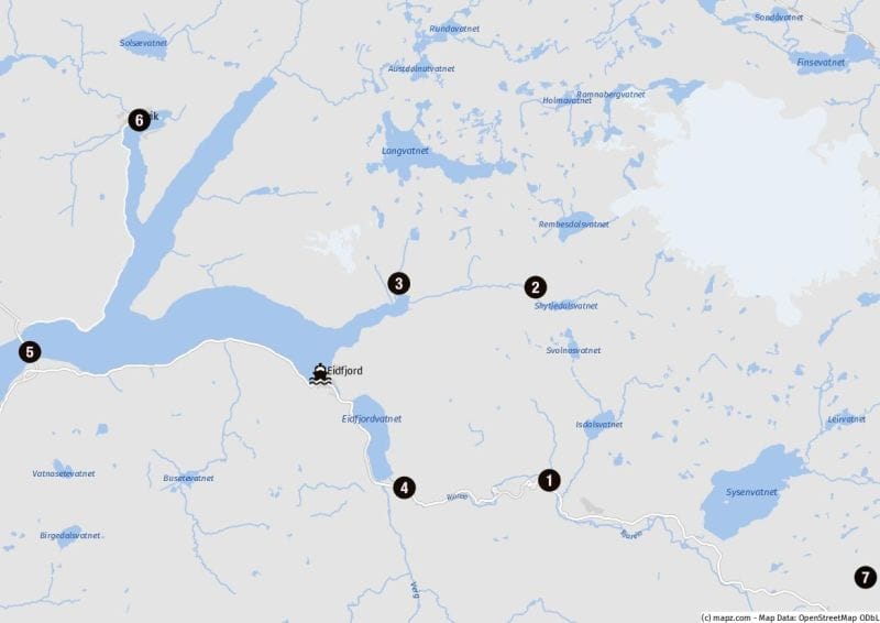 Landausflugsziele in Eidfjord