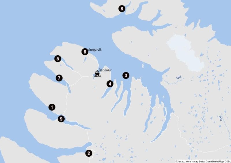 Landausflugsziele in den Westfjorden