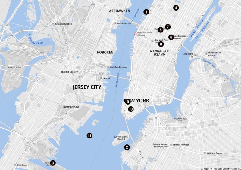 Karte von New York für Kreuzfahrer