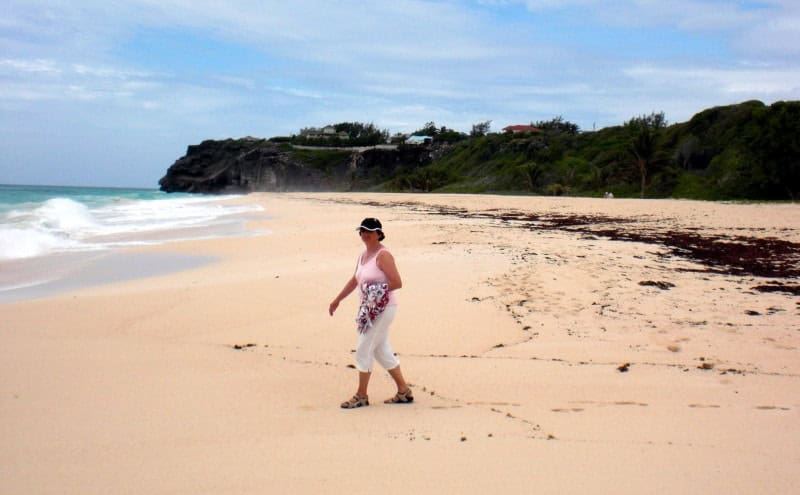 Der pinkfarbene Sand ist typisch für Barbados