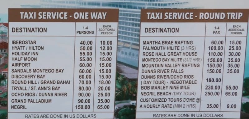 Preise Taxi Service