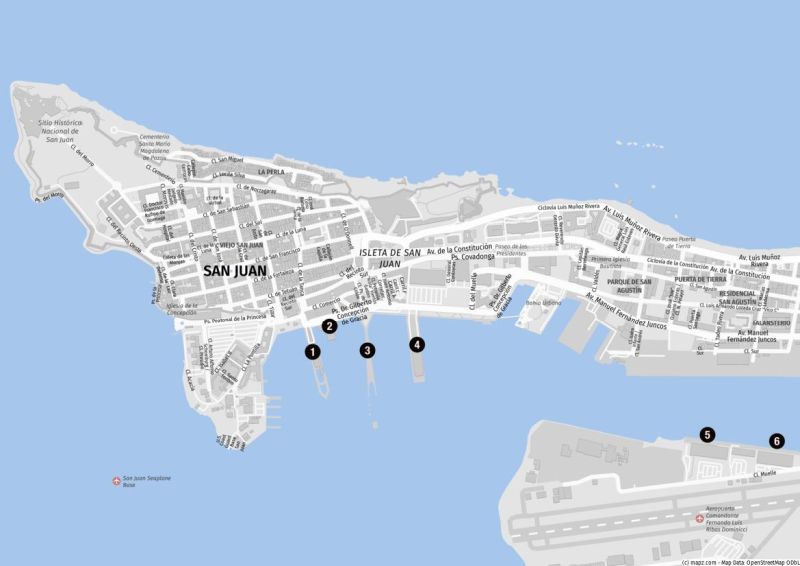 Karte des San Juan Cruise Port