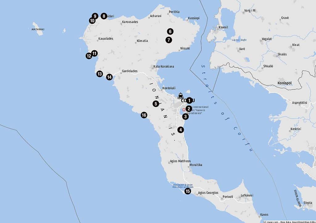 Sehenswürdigkeiten für Landausflüge auf Korfu
