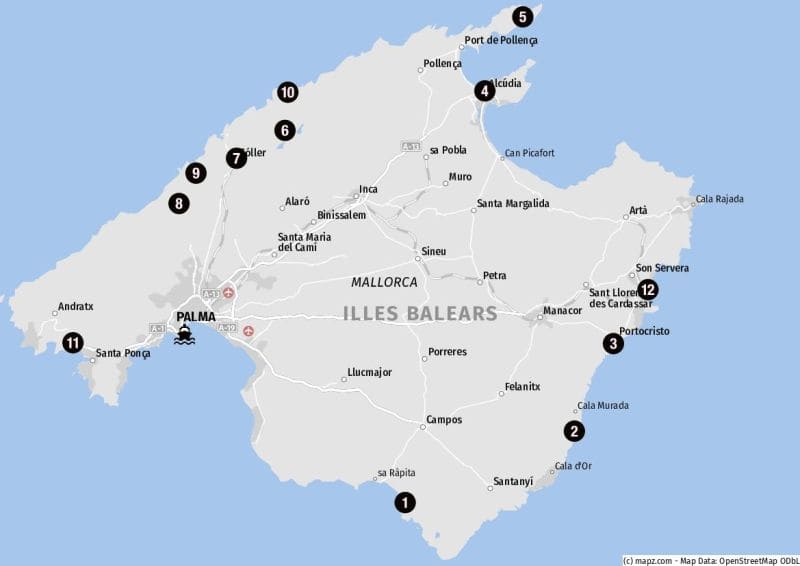 Sehenswürdigkeiten für Landausflüge auf Mallorca