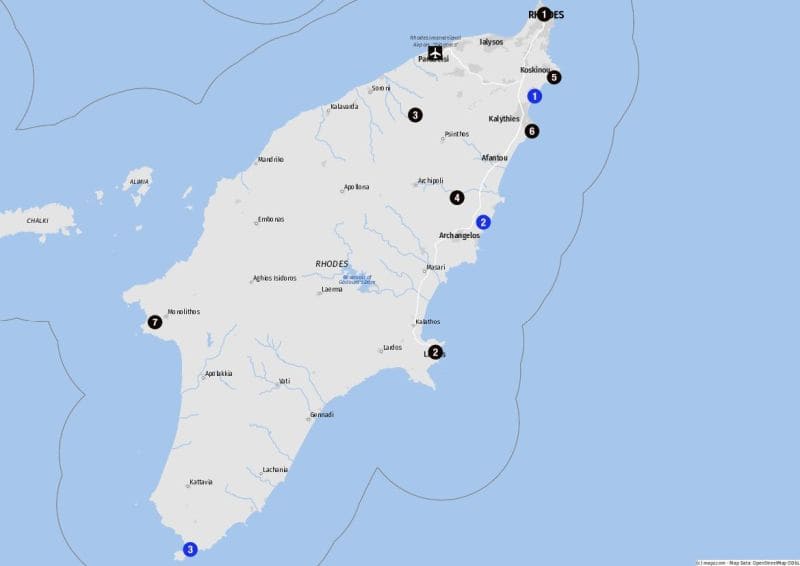 Sehenswürdigkeiten für Landausflüge auf Rhodos