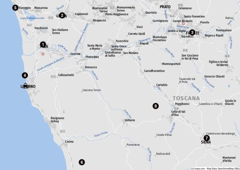 Sehenswürdigkeiten für Landausflüge in Livorno