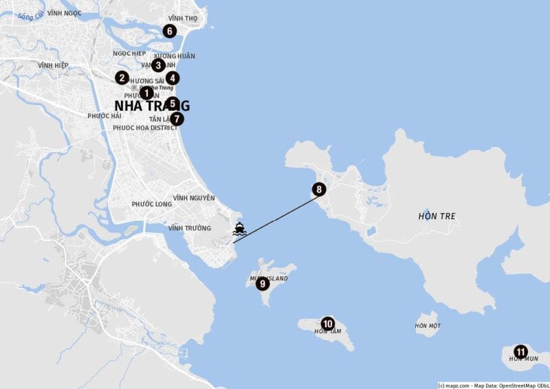 Sehenswürdigkeiten für Landausflüge in Nha Trang