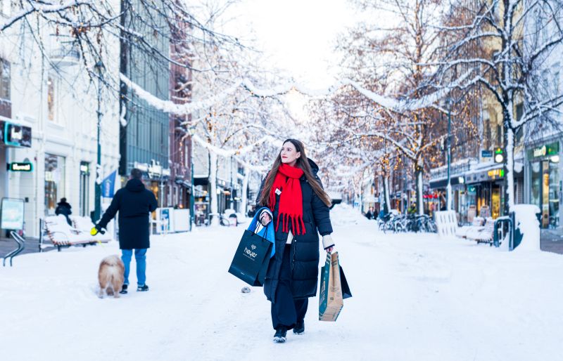 Shopping im winterlichen Trondheim