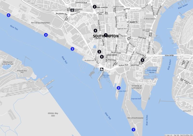 Karte: Southampton Cruise Terminals