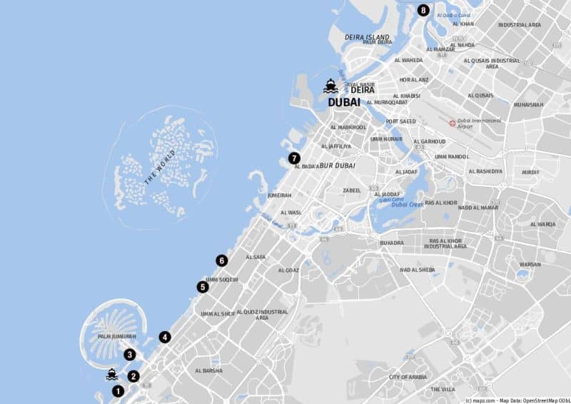 Strände für Landuasflüge in Dubai