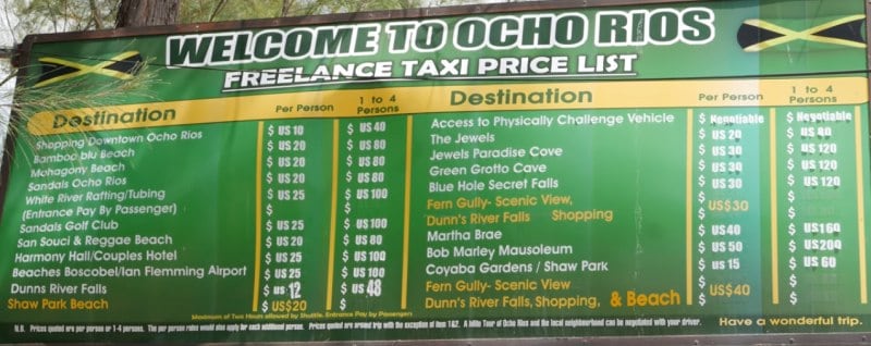 Landausflüge in Ocho Rios mit einem Taxi
