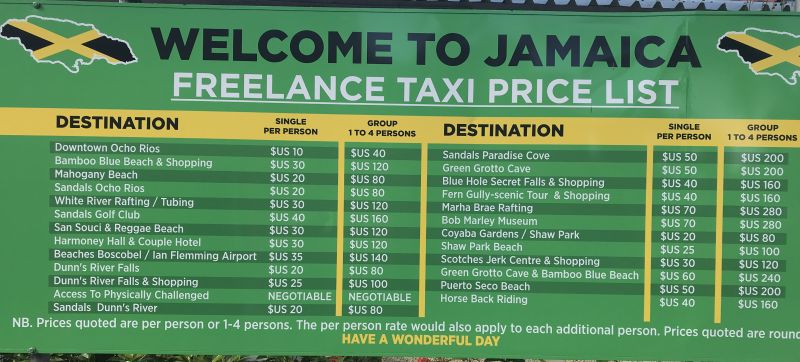 Taxipreise Ocho Rios