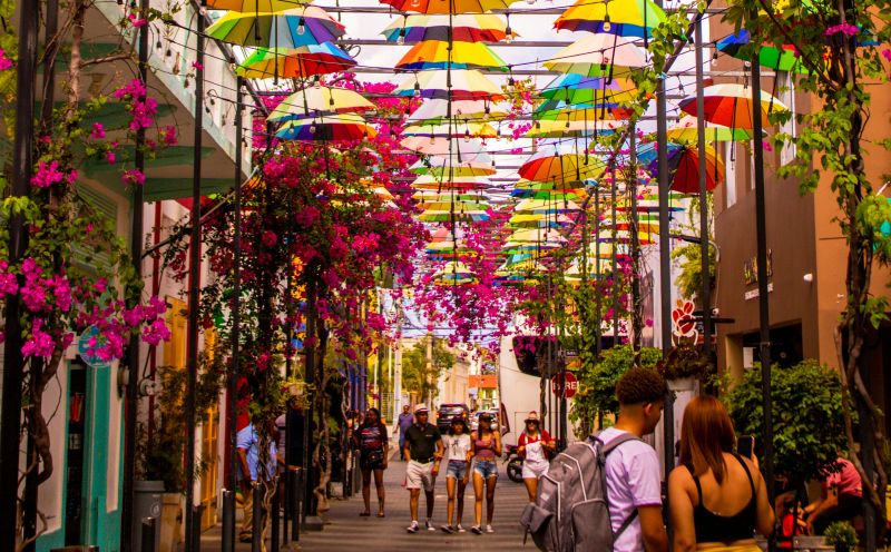 Umbrella Street in Puerto Plata