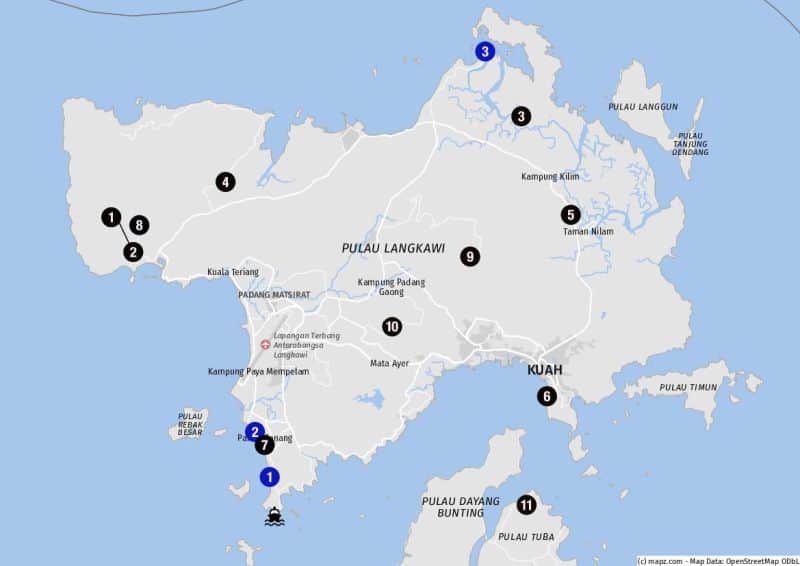 Ziele für Landausflüge auf Langkawi