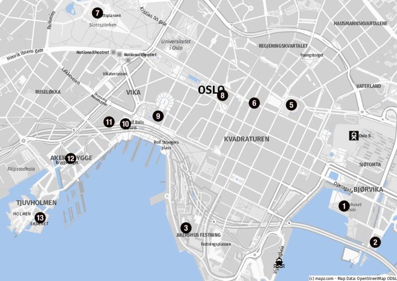 Ziele für Landausflüge im Stadtzentrum Oslos