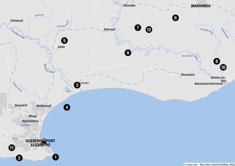 Ziele für Landausflüge im Umland von Port Elizabeth